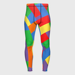 Тайтсы мужские Разноцветные текстуры и паттерны, цвет: 3D-принт
