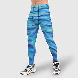 Тайтсы мужские Мятая ткань - fashion - wave, цвет: 3D-принт — фото 2
