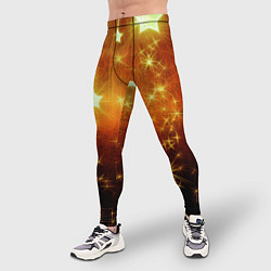 Тайтсы мужские Золотистае звёзды, цвет: 3D-принт — фото 2