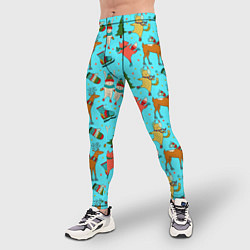 Тайтсы мужские Animals on the rink, цвет: 3D-принт — фото 2