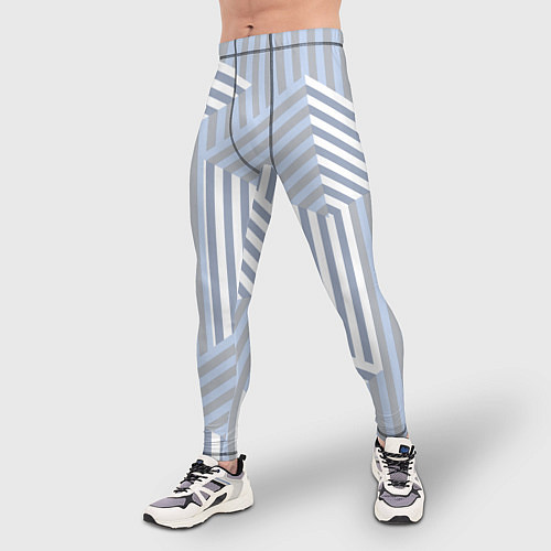 Мужские тайтсы Строгий геометрический узор / 3D-принт – фото 3