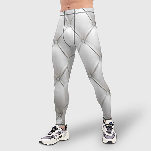 Мужские тайтсы Стёганая мебельная кожа - texture / 3D-принт – фото 3