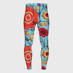 Мужские тайтсы Эффект вышивки маки