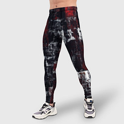 Тайтсы мужские Абстракт красный на чёрном, цвет: 3D-принт — фото 2