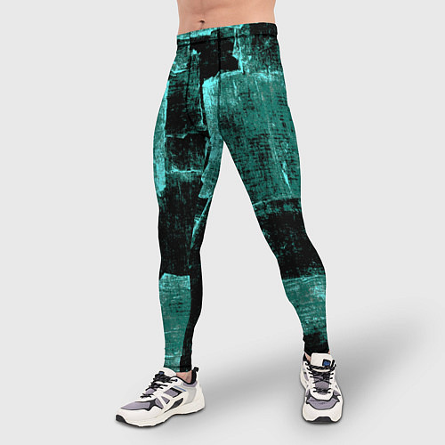 Мужские тайтсы Зелёный абстракт / 3D-принт – фото 3