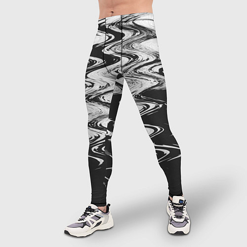 Мужские тайтсы Чёрная вода паттерн / 3D-принт – фото 3