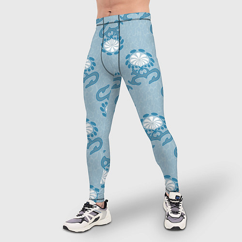 Мужские тайтсы Загогулина и цветок / 3D-принт – фото 3
