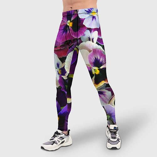 Мужские тайтсы Красивые анютины глазки / 3D-принт – фото 3