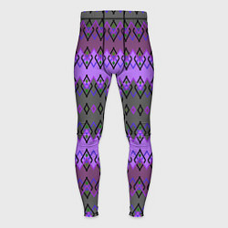 Тайтсы мужские Серо-фиолетовый этнический геометрический узор, цвет: 3D-принт