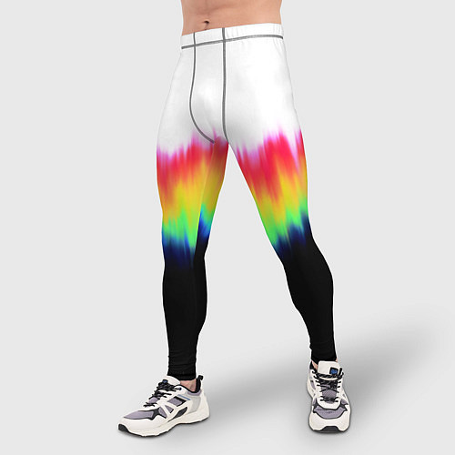 Мужские тайтсы Северное сияние - тай-дай / 3D-принт – фото 3