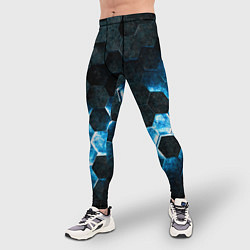 Тайтсы мужские Соты с подсветкой, цвет: 3D-принт — фото 2