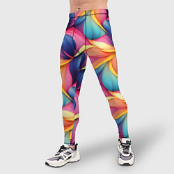Тайтсы мужские Абстрактные цветы в узоре, цвет: 3D-принт — фото 2
