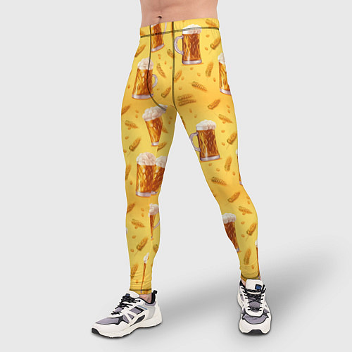 Мужские тайтсы Кружки с пенным пивом / 3D-принт – фото 3