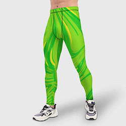 Тайтсы мужские Насыщенный зеленый абстракция, цвет: 3D-принт — фото 2