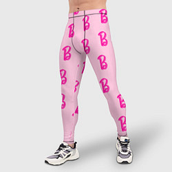 Тайтсы мужские Барби паттерн буква B, цвет: 3D-принт — фото 2
