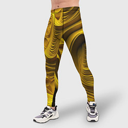 Тайтсы мужские Объемная желтая текстура, цвет: 3D-принт — фото 2