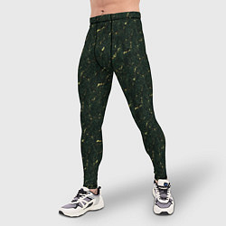 Тайтсы мужские Текстура зелёный мрамор, цвет: 3D-принт — фото 2