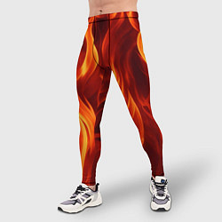 Тайтсы мужские Пламя огня, цвет: 3D-принт — фото 2