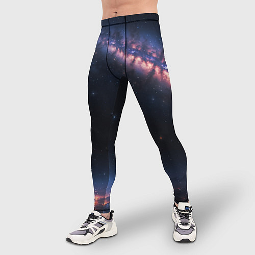Мужские тайтсы Млечный путь в звездном небе / 3D-принт – фото 3