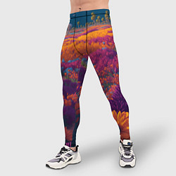 Тайтсы мужские Цветочный луг, цвет: 3D-принт — фото 2