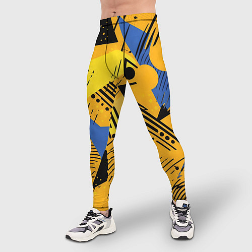 Мужские тайтсы Абстракция паттерн / 3D-принт – фото 3