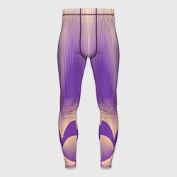 Тайтсы мужские Фиолетовый градиент в полоску, цвет: 3D-принт