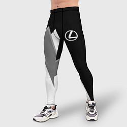 Тайтсы мужские Лексус - спортивный серый, цвет: 3D-принт — фото 2