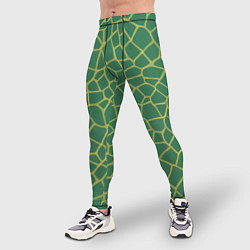 Тайтсы мужские Зелёная текстура - нейросеть, цвет: 3D-принт — фото 2