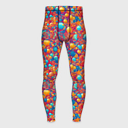 Тайтсы мужские Разноцветные пузырики узор, цвет: 3D-принт