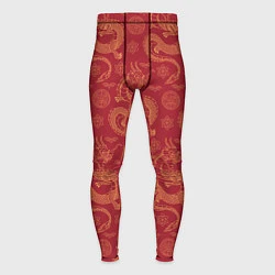Тайтсы мужские Dragon red pattern, цвет: 3D-принт