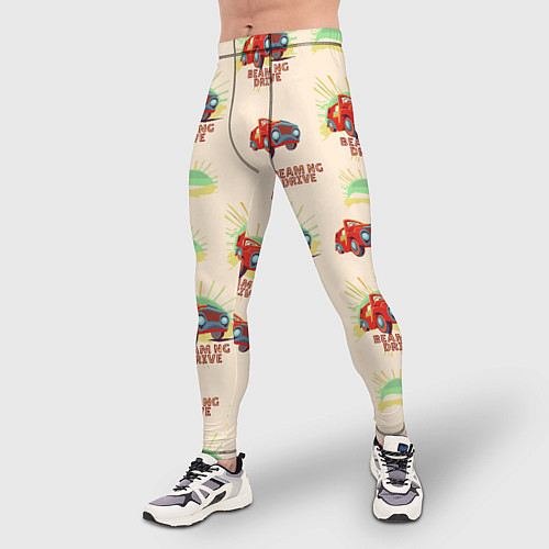 Мужские тайтсы Машина ретро / 3D-принт – фото 3