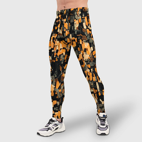 Мужские тайтсы Мазки коричневой краски / 3D-принт – фото 3