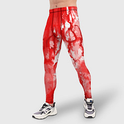 Тайтсы мужские Кровь на белом, цвет: 3D-принт — фото 2
