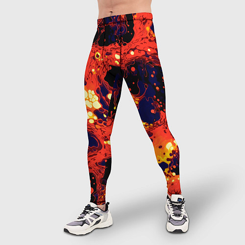 Мужские тайтсы Огненная вулканическая лава / 3D-принт – фото 3