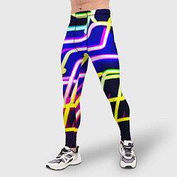 Тайтсы мужские Авангардный неоновый паттерн, цвет: 3D-принт — фото 2