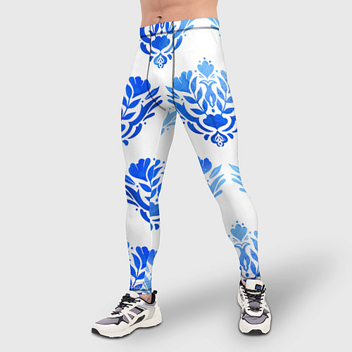 Мужские тайтсы Floral pattern - watercolor / 3D-принт – фото 3