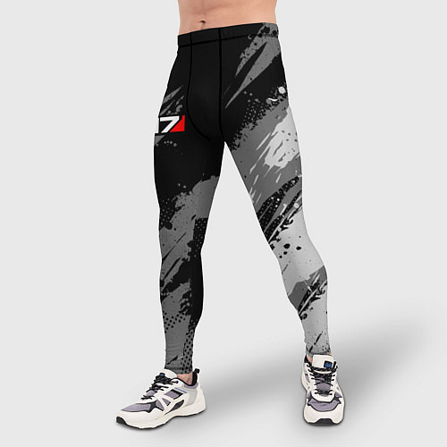 Мужские тайтсы N7 - mass effect monochrome / 3D-принт – фото 3