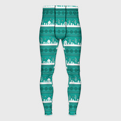 Тайтсы мужские Зеленый зимний пейзаж, цвет: 3D-принт