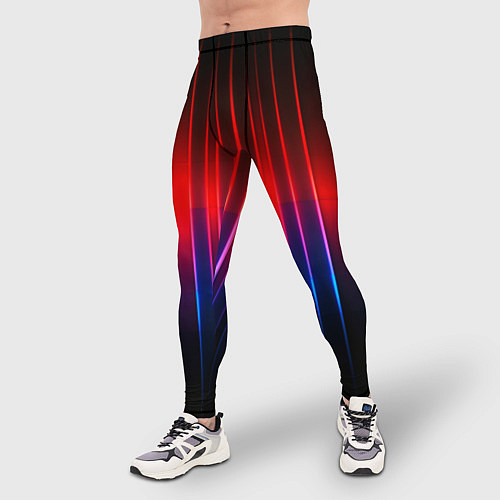 Мужские тайтсы Неоновый узор неоновая шкала / 3D-принт – фото 3