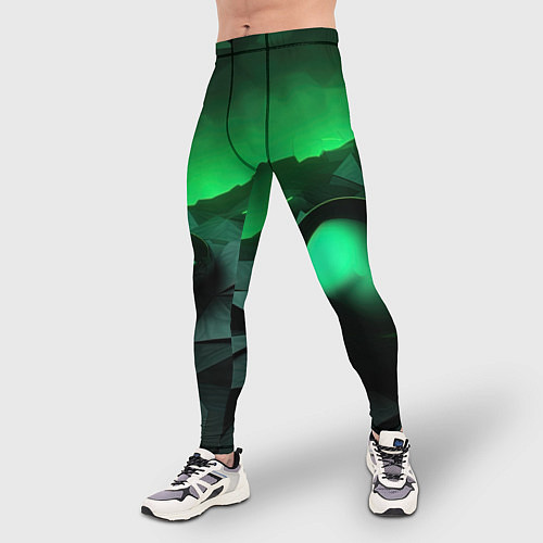 Мужские тайтсы Асимметрия растительного узора / 3D-принт – фото 3