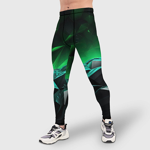 Мужские тайтсы Гармония зеленого хаоса / 3D-принт – фото 3