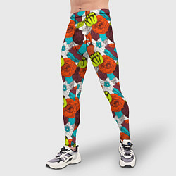 Тайтсы мужские Цветочное разноцветье, цвет: 3D-принт — фото 2