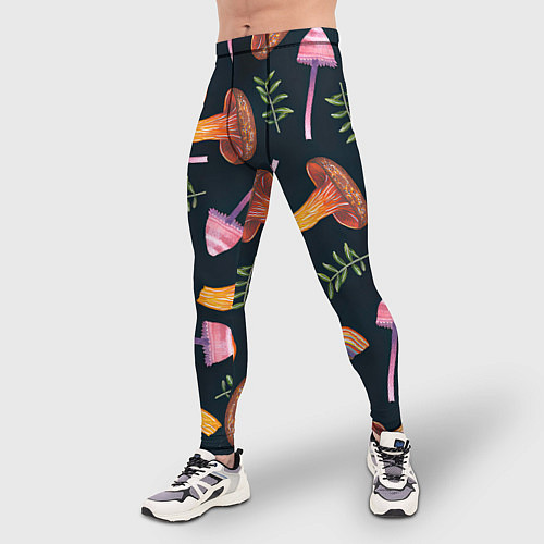 Мужские тайтсы Goblincore - болотные грибы / 3D-принт – фото 3