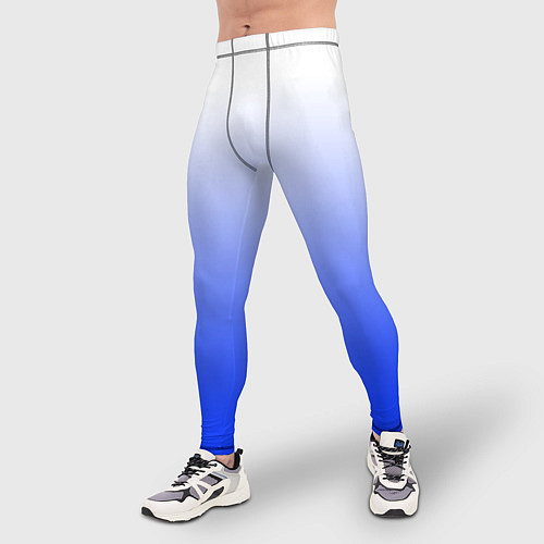 Мужские тайтсы Градиент бело-синий / 3D-принт – фото 3