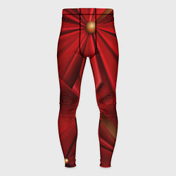 Тайтсы мужские Красный материал со складками, цвет: 3D-принт