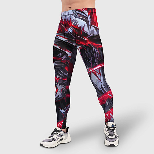 Мужские тайтсы Красная адская броня / 3D-принт – фото 3