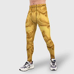 Тайтсы мужские Золото объемные узоры, цвет: 3D-принт — фото 2