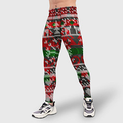 Тайтсы мужские Вязанный орнамент узор, цвет: 3D-принт — фото 2