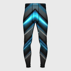 Тайтсы мужские Black abstract neon blue abstract, цвет: 3D-принт