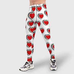 Тайтсы мужские Стикеры наклейки сердечки объемные, цвет: 3D-принт — фото 2
